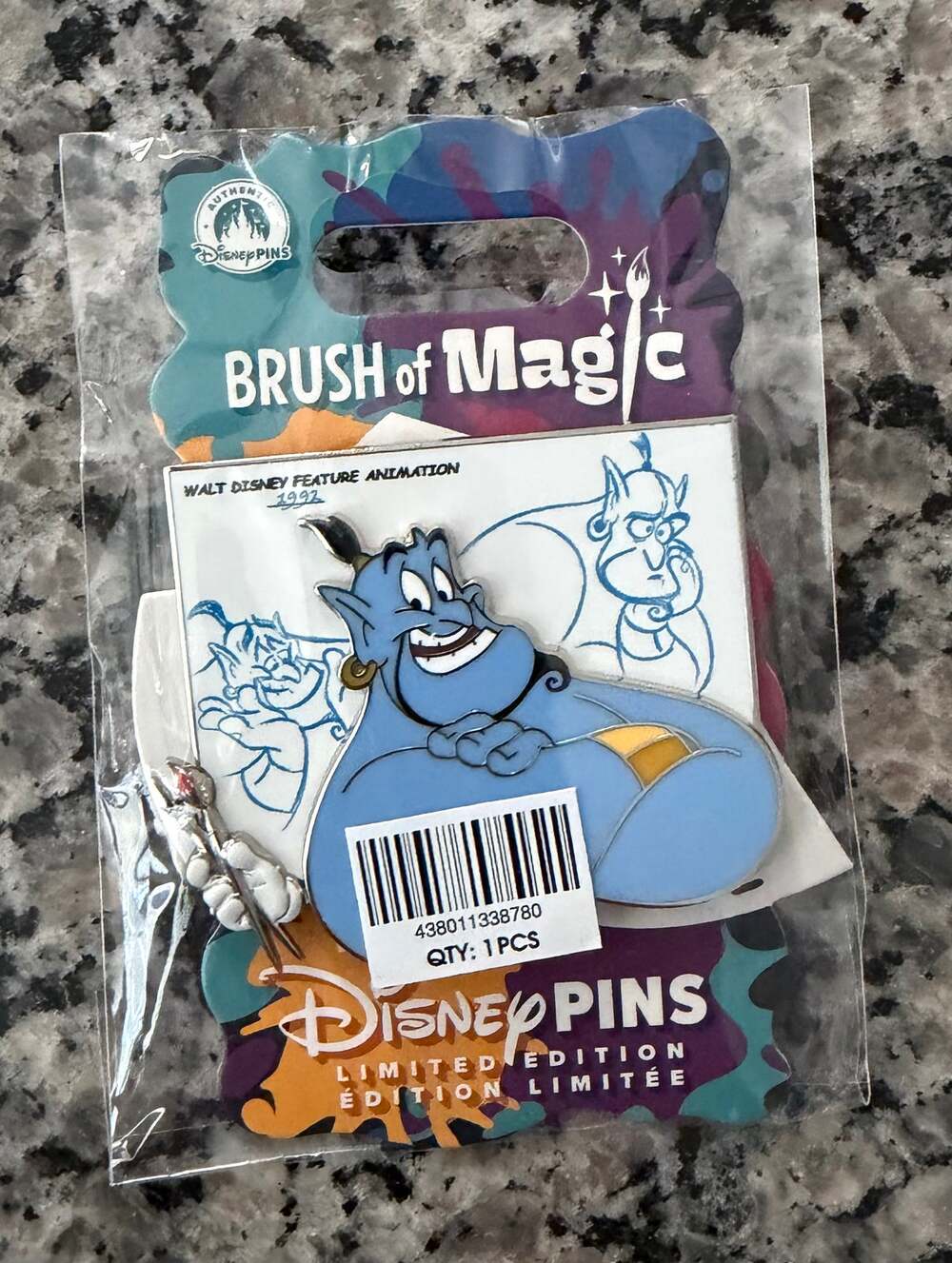 Disneys Brush Of Magic LE Aladdins GENIE Pin NWT